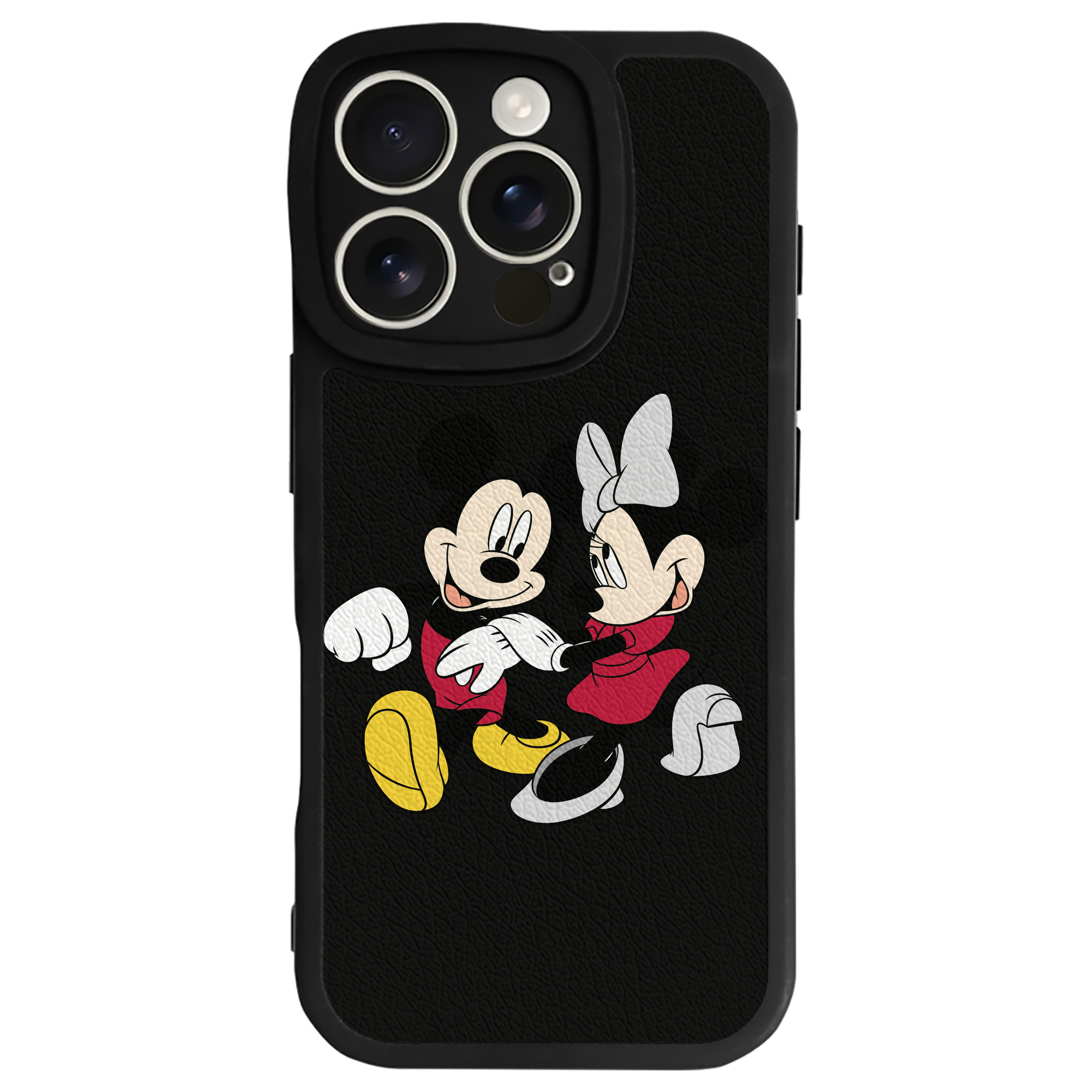 （画像用） ミッキーマウス Mickey Mouse 【iPhone 16シリーズ対応】シリコンスマホケース（レザー調） 材質：シリコン
